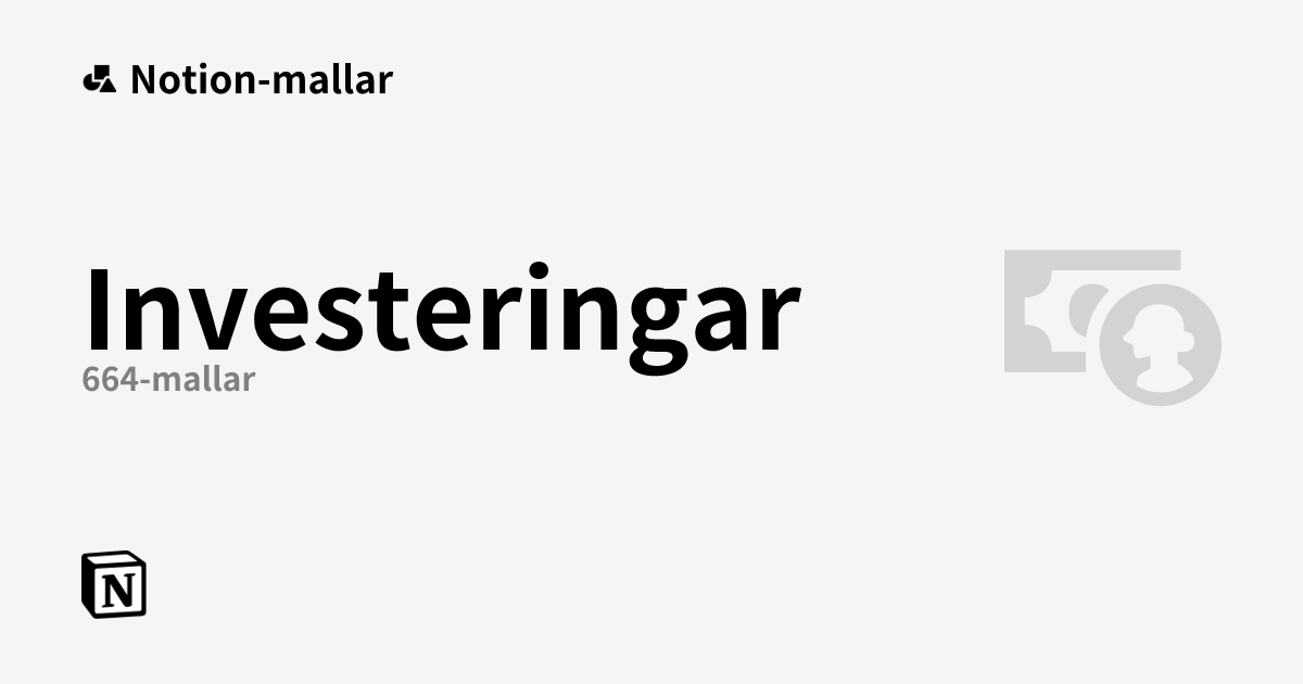 Kostnadsfria Investeringar-mallar från Notion | Marknadsplats för Notion