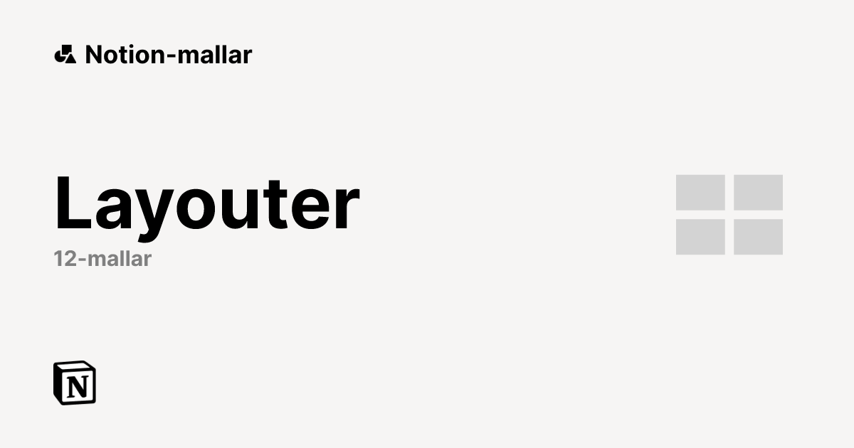 Kostnadsfria Layouter-mallar från Notion | Marknadsplats för Notion