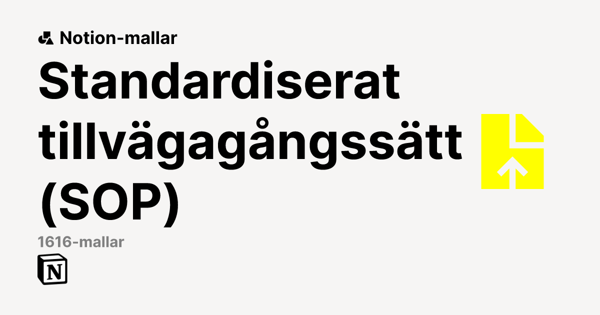 Kostnadsfria Standardiserat tillvägagångssätt (SOP)-mallar från Notion ...
