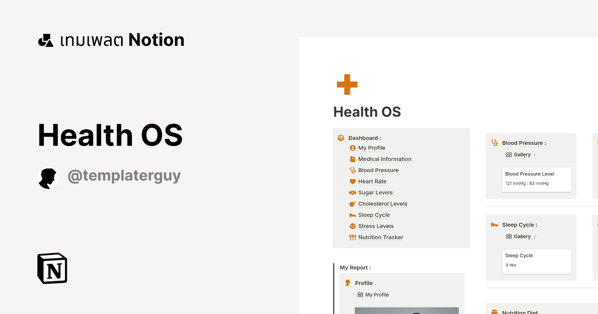 เทมเพลต Health OS | มาร์เก็ตเพลส Notion