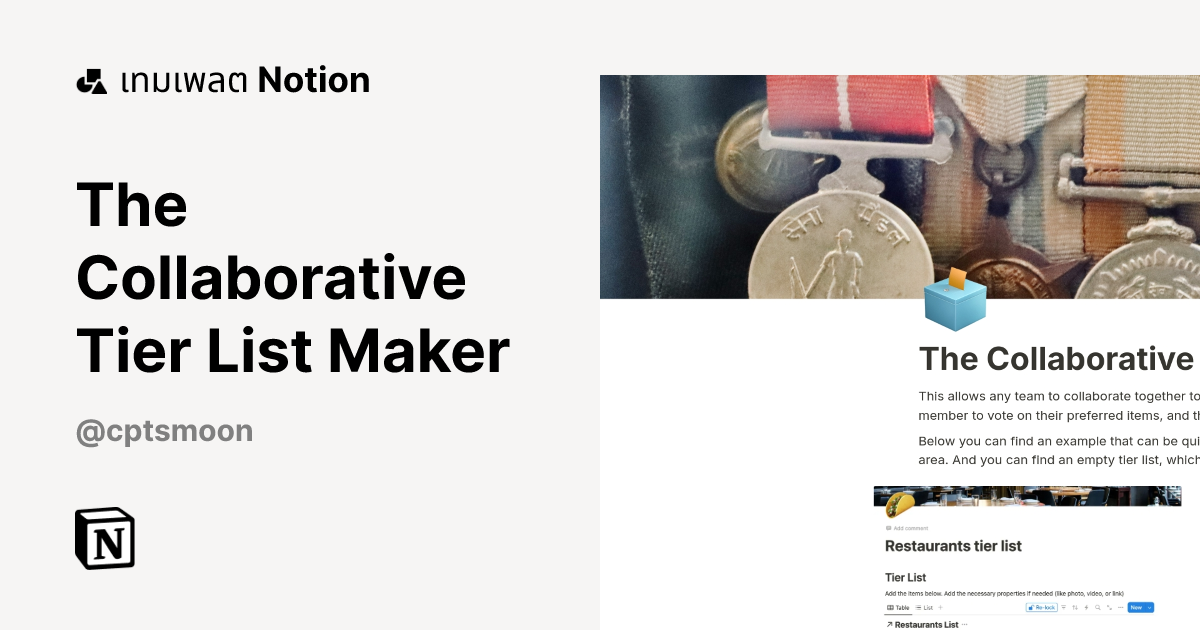 เทมเพลต The Collaborative Tier List Maker โดย CptSmoon | มาร์เก็ตเพลส ...