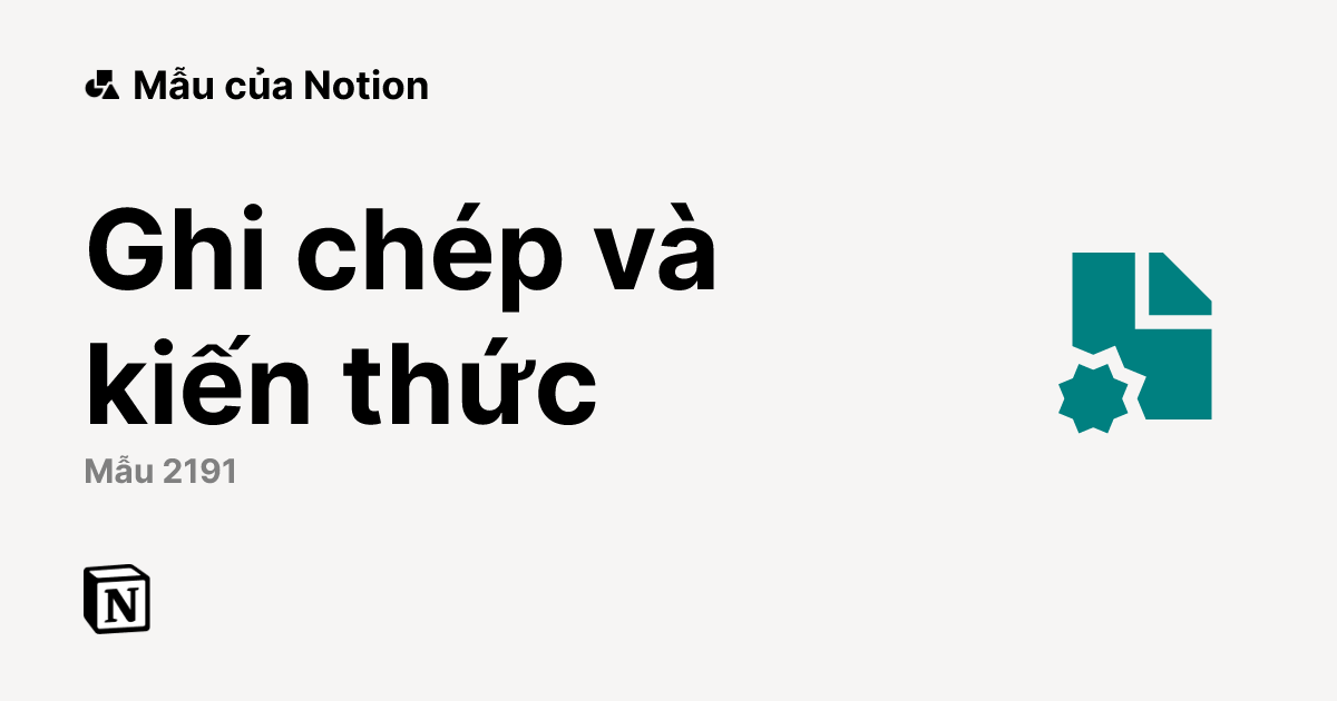 Mẫu Ghi chép và kiến thức tốt nhất từ Notion | Thị trường Notion