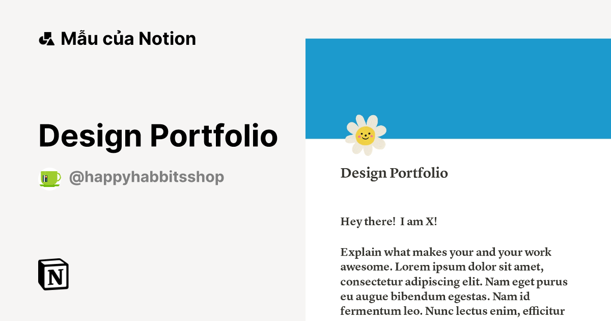 Mẫu Design Portfolio | Thị trường Notion
