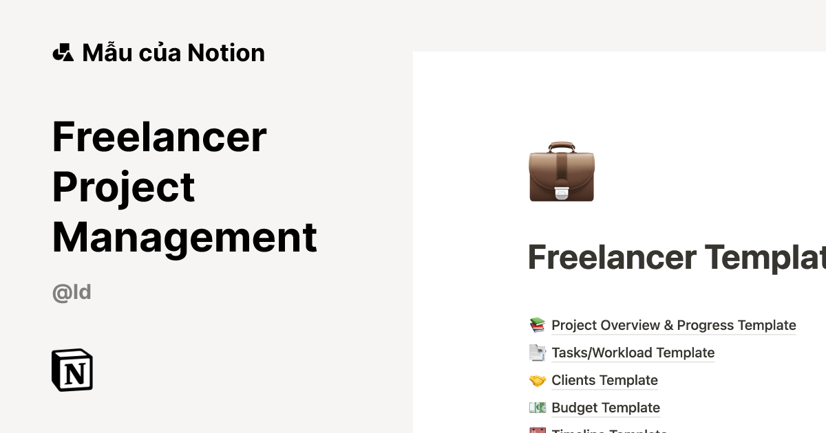 Mẫu Freelancer Project Management | Thị trường Notion