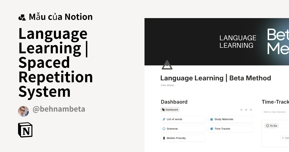 Mẫu FluentOS: The Language Learning System | Thị trường Notion