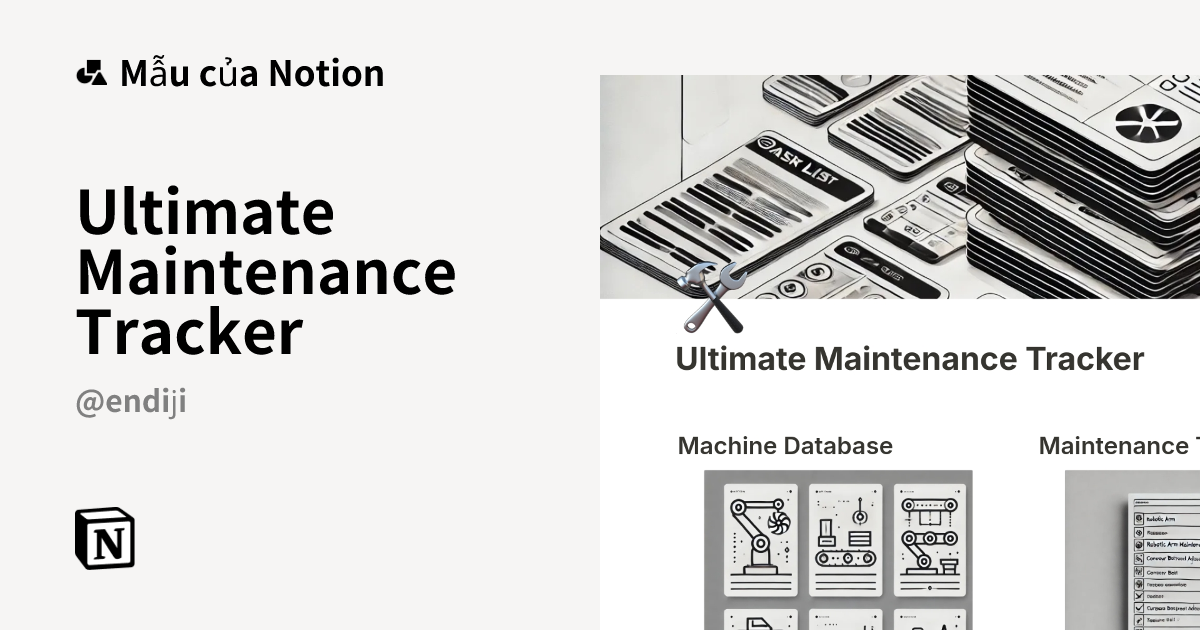 Mẫu Ultimate Maintenance Tracker | Thị trường Notion
