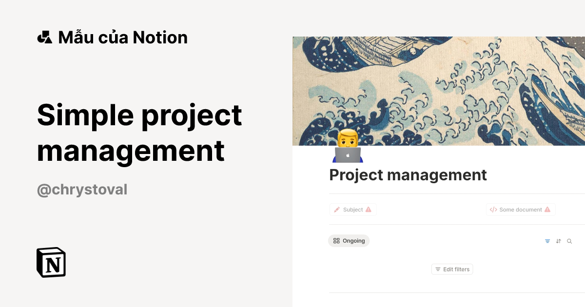 Mẫu Simple project management | Thị trường Notion