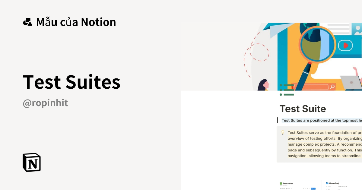Mẫu Test Suites | Thị trường Notion
