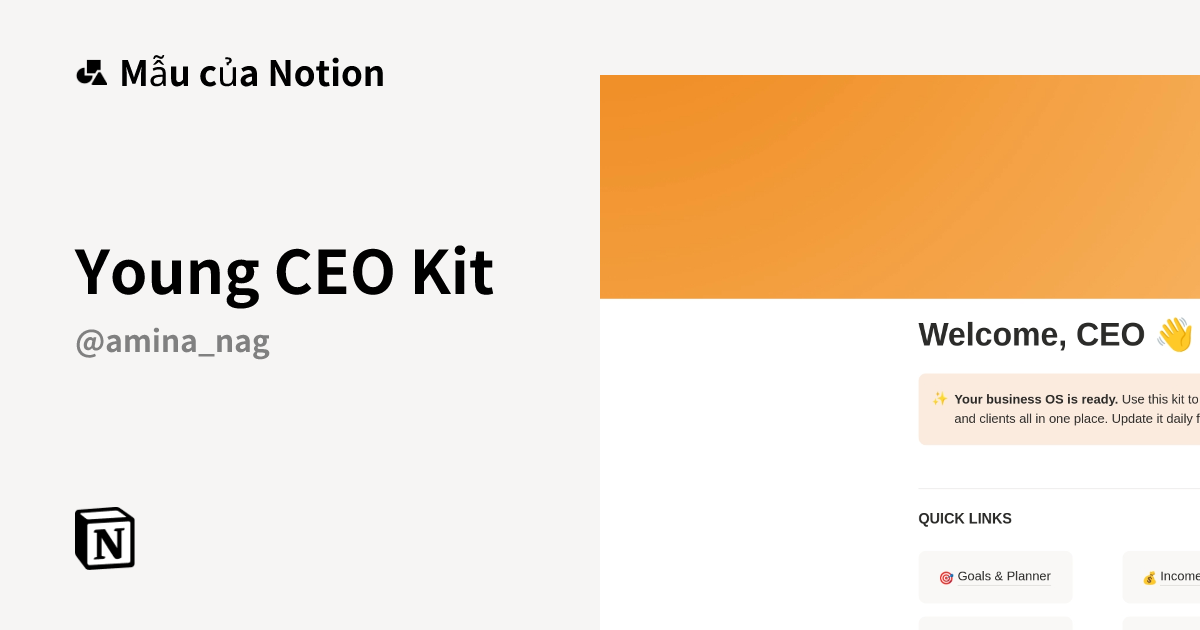 Young CEO Kit Mẫu do Amina tạo | Thị trường Notion